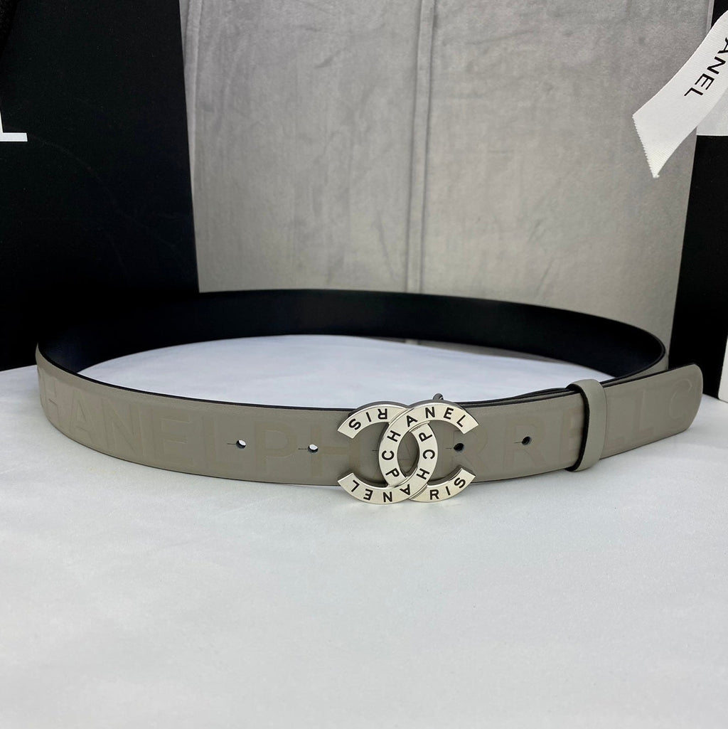 CC Women's Belt 3.0CM Charcoal Grey Cowhide 586500
