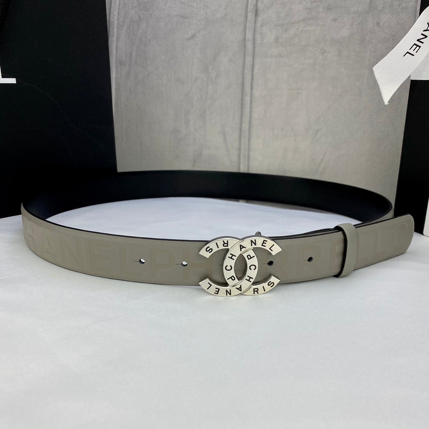 CC Women's Belt 3.0CM Charcoal Grey Cowhide 586500