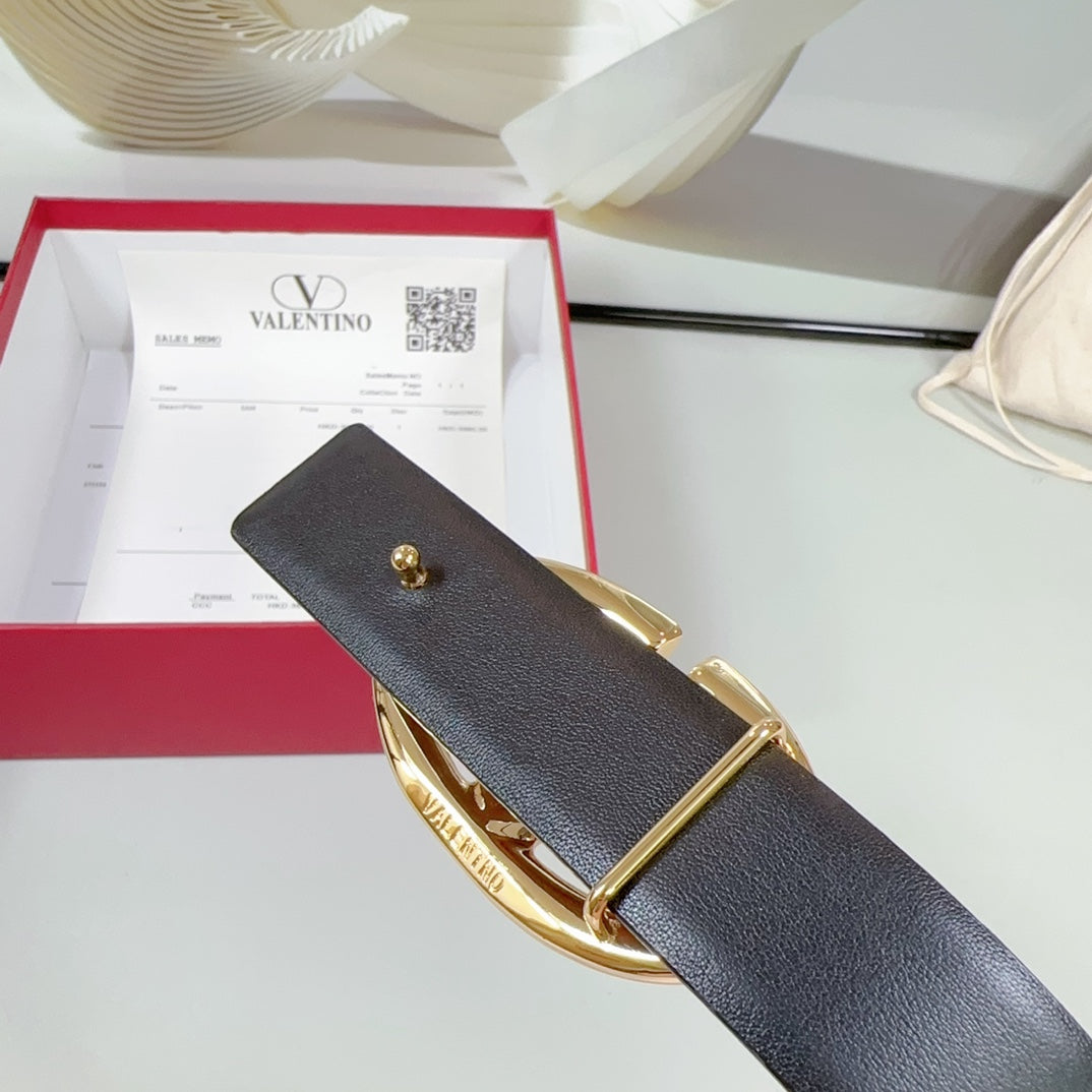 VT The Bold Edition Reversible Belt 30mm Burgundy Calfskin Gold Buckle