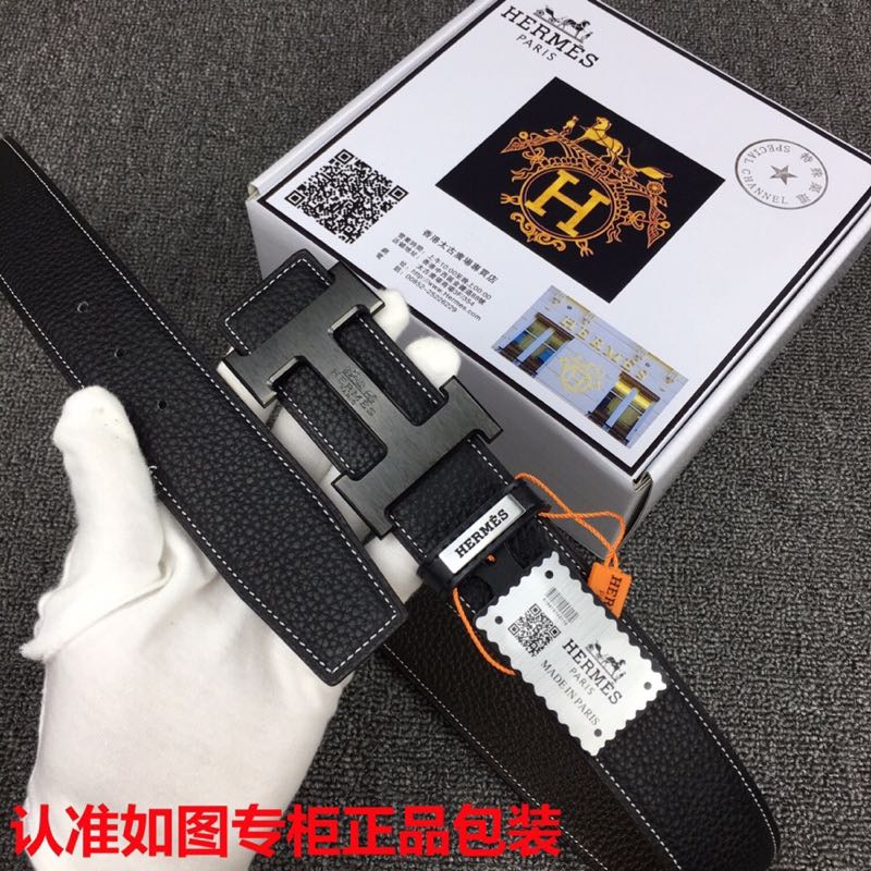 HM Original Belt 38mm Black Cowhide Black Buckle 620252