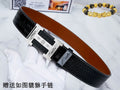 HM Constance Belt 38mm Black Brown Cowhide Sliver Buckle 619894