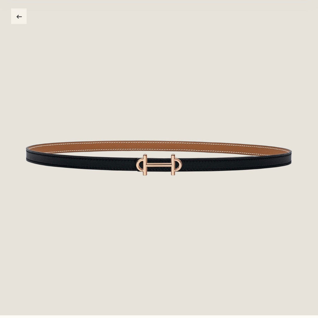 HM GAMMA BUCKLE & REVERSIBLE BRONZE BROWN AND BLACK LEATHER STRAP 13MM COPPER HARDWARE