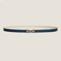 HM ANCRE BUCKLE & REVERSIBLE WHITE AND NAVY BLUE LEATHER STRAP 13MM COPPER HARDWARE