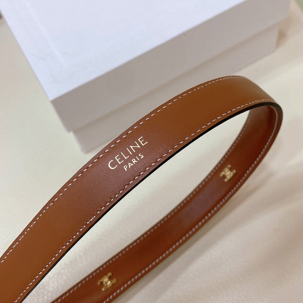 CEL 18mm Gold Belt Brown Cowhide 176688