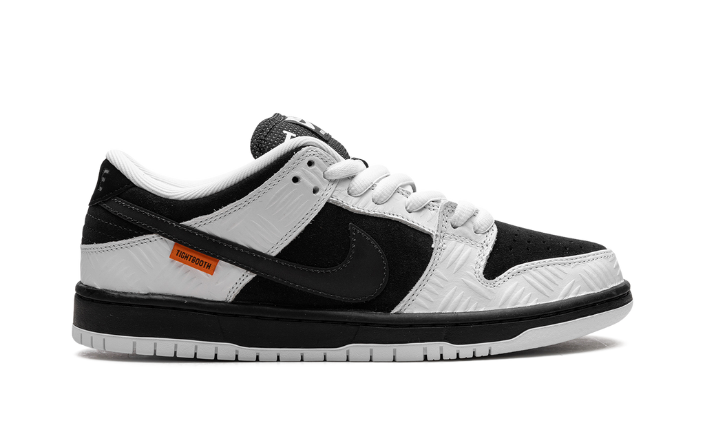 Nike SB Dunk Low TIGHTBOOTH - Black Suede & White Leather Skate Shoe