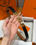 HM Chaine d'Ancre Belt 1.8cm Black Calfskin 212428