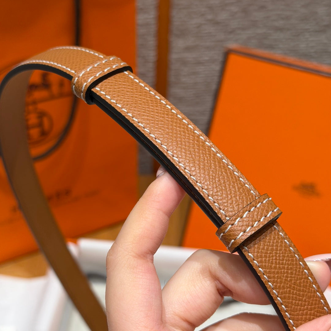 HM Chaine d'Ancre Belt 1.8cm Brown Epsom Calfskin 212413