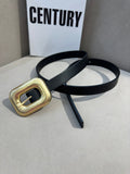 BV Square Buckle Belt 2cm Black Cowhide 211340