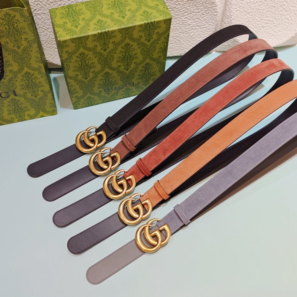 GG Marmont Belt 3cm Suede Leather GHW 212490
