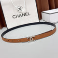 CC Logo Belt 1.5CM Textured Calfskin 212510
