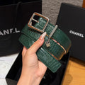 CC 3.0cm 2026 Métiers d'art Belt Green Crocodile Embossed Calfskin 209287