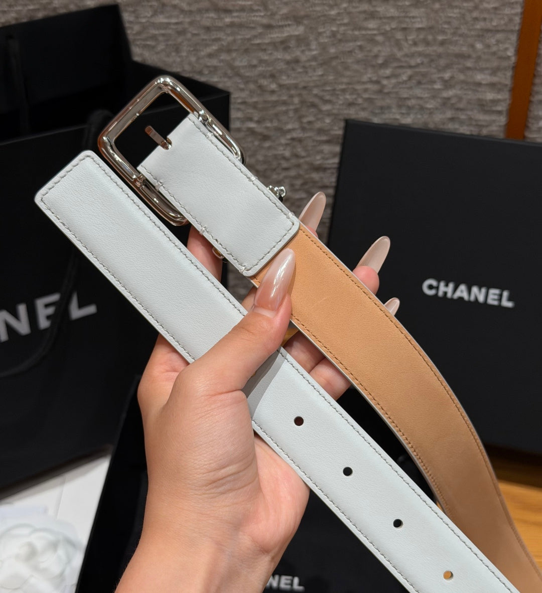 CC 3.0cm 2026 Métiers d'art Belt White Calfskin 209285