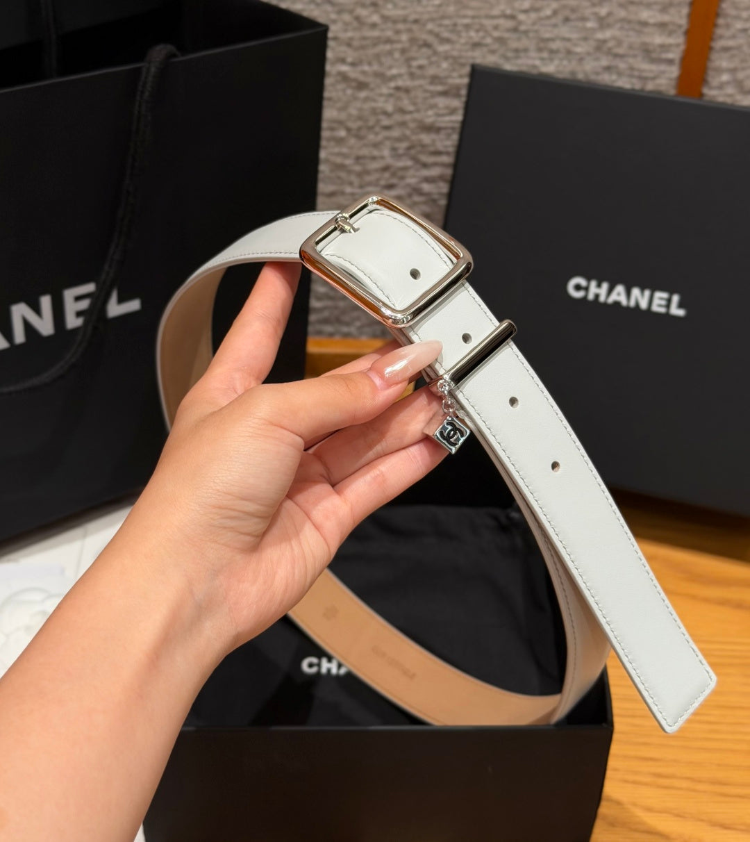 CC 3.0cm 2026 Métiers d'art Belt White Calfskin 209285