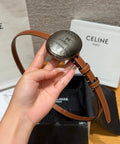 CL 2026 Maison Belt 1.3cm Silver Buckle Taurillon Leather