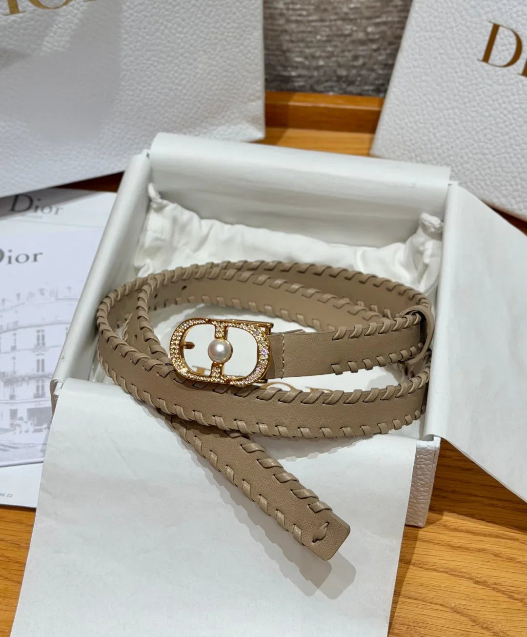CD 2026 Hand-woven Calfskin Belt 20mm With Braided Rope Trim