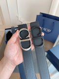 Dior 2025 Belt Black with Silver Buckle