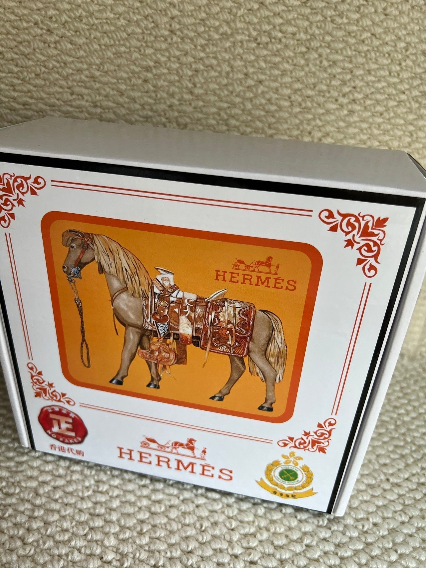 HM Belt 38mm Black Brown Cowhide Gold Diamond Buckle 618968
