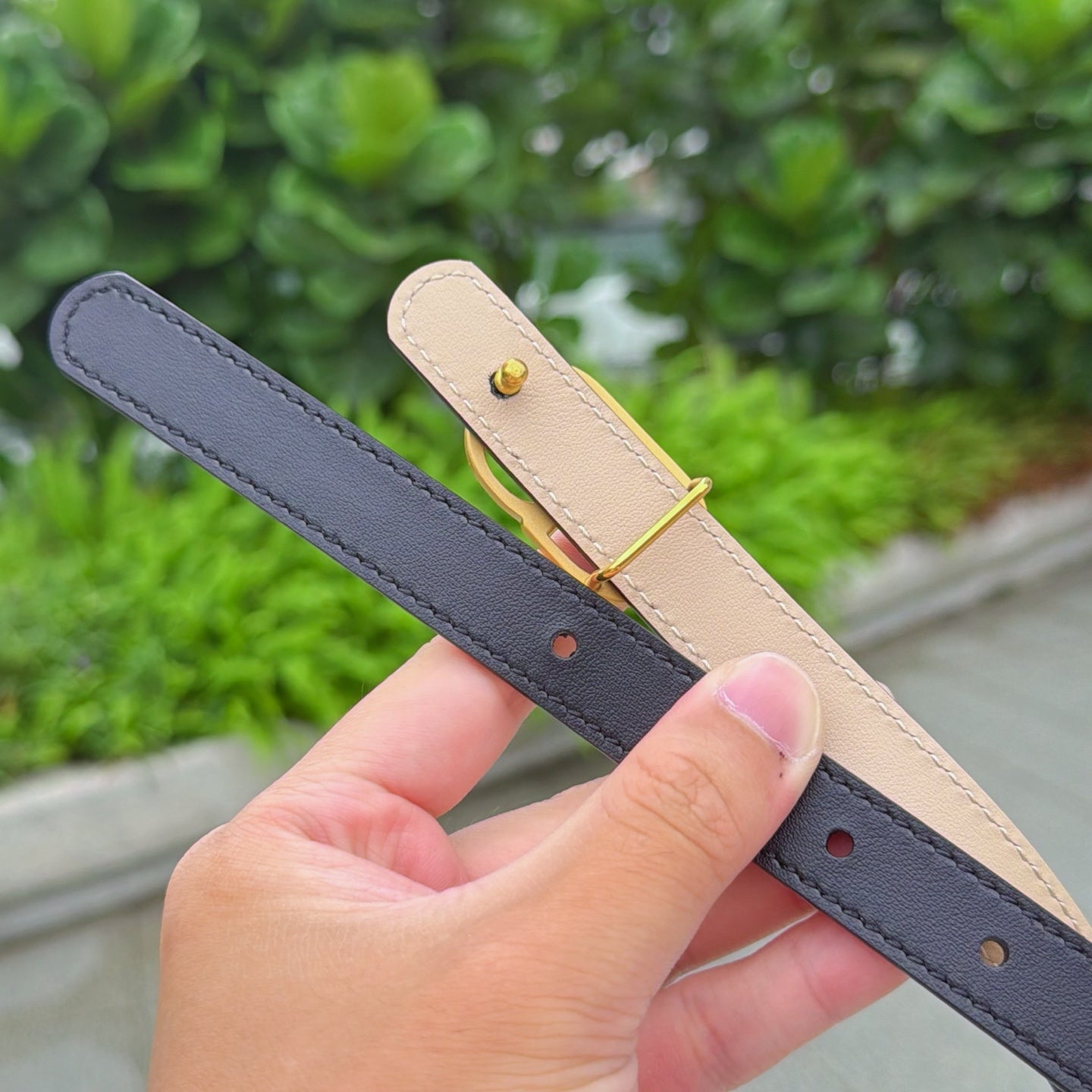 CD 2cm Icon Belt Black Khahi Gold Calfskin 203166
