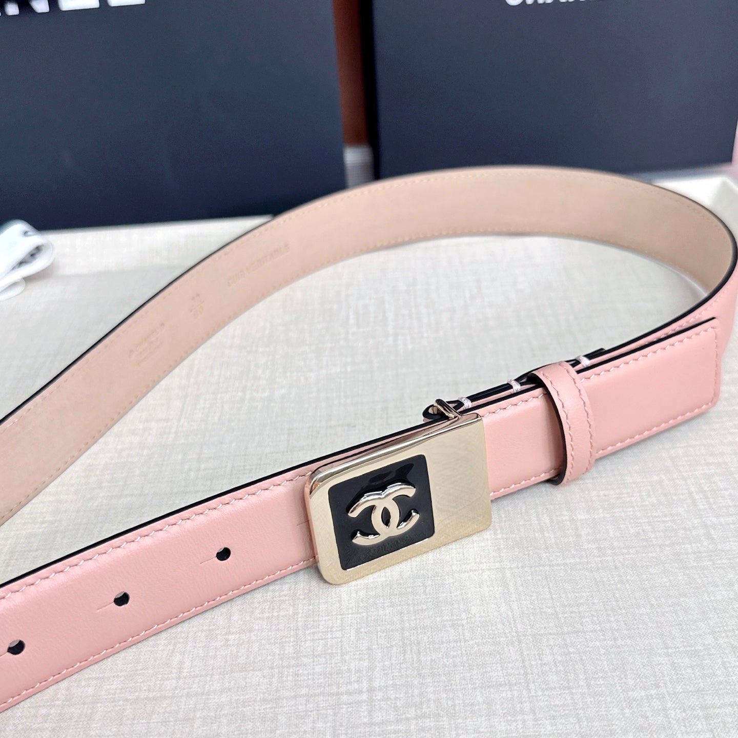 CC 3.0cm Belt Light Pink Lambskin 209361