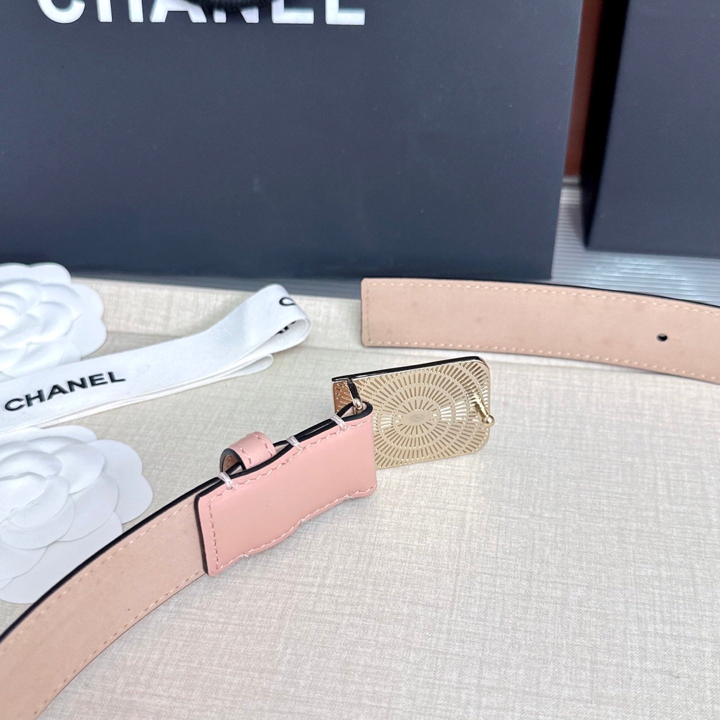 CC 3.0cm Belt Light Pink Lambskin 209361