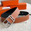 HM Half Cod Reversible 38mm Belt Black Brown Leather 188092
