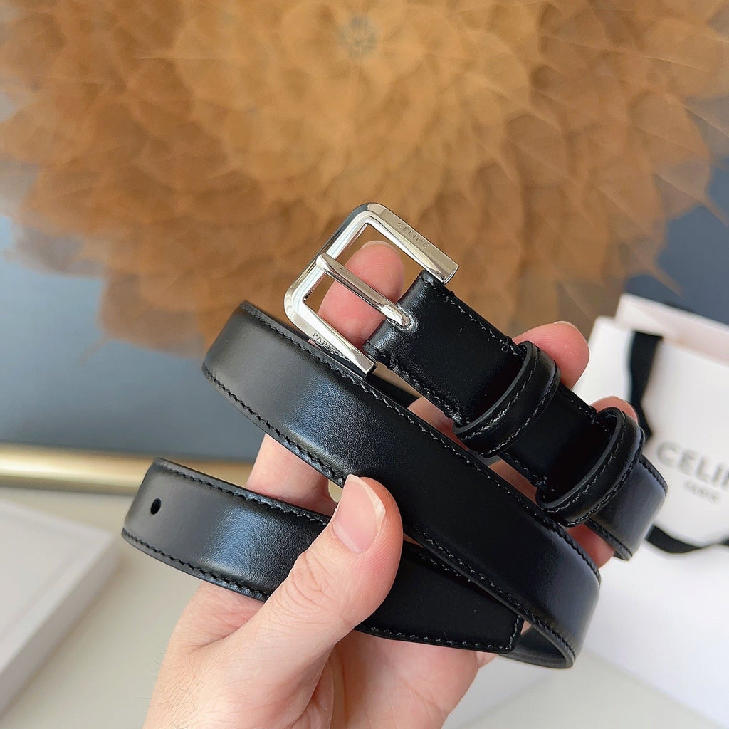 CL Sliver 25mm Triomphe Belt Black Cowhide 616411