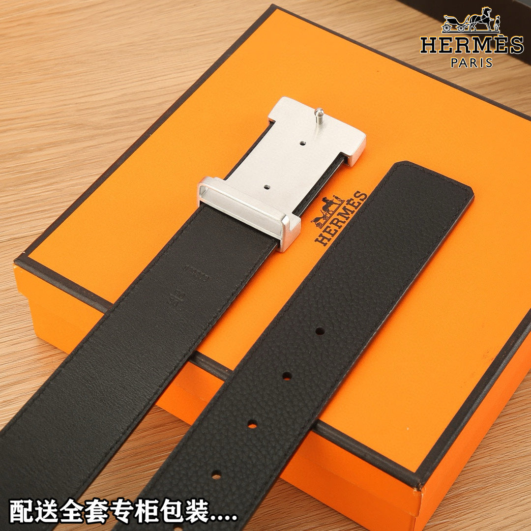 HM Constance Belt 38mm Black Togo Leather 619664