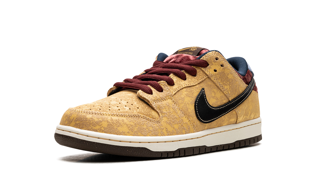 Nike SB Dunk Low "City of Cinema" - Celestial Gold Crackled Leather Paris-Inspired Skate Shoe