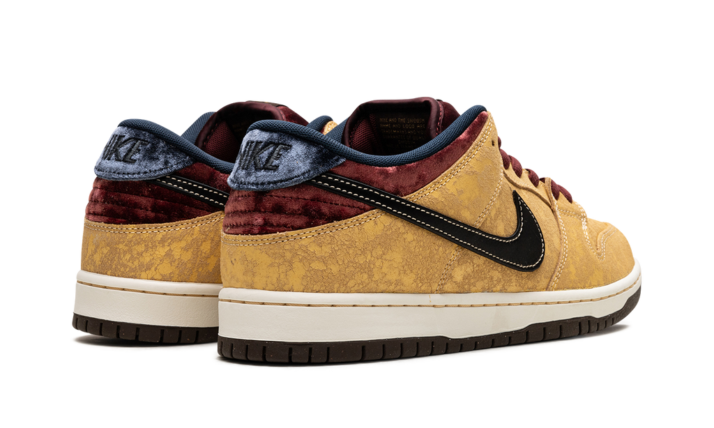 Nike SB Dunk Low "City of Cinema" - Celestial Gold Crackled Leather Paris-Inspired Skate Shoe