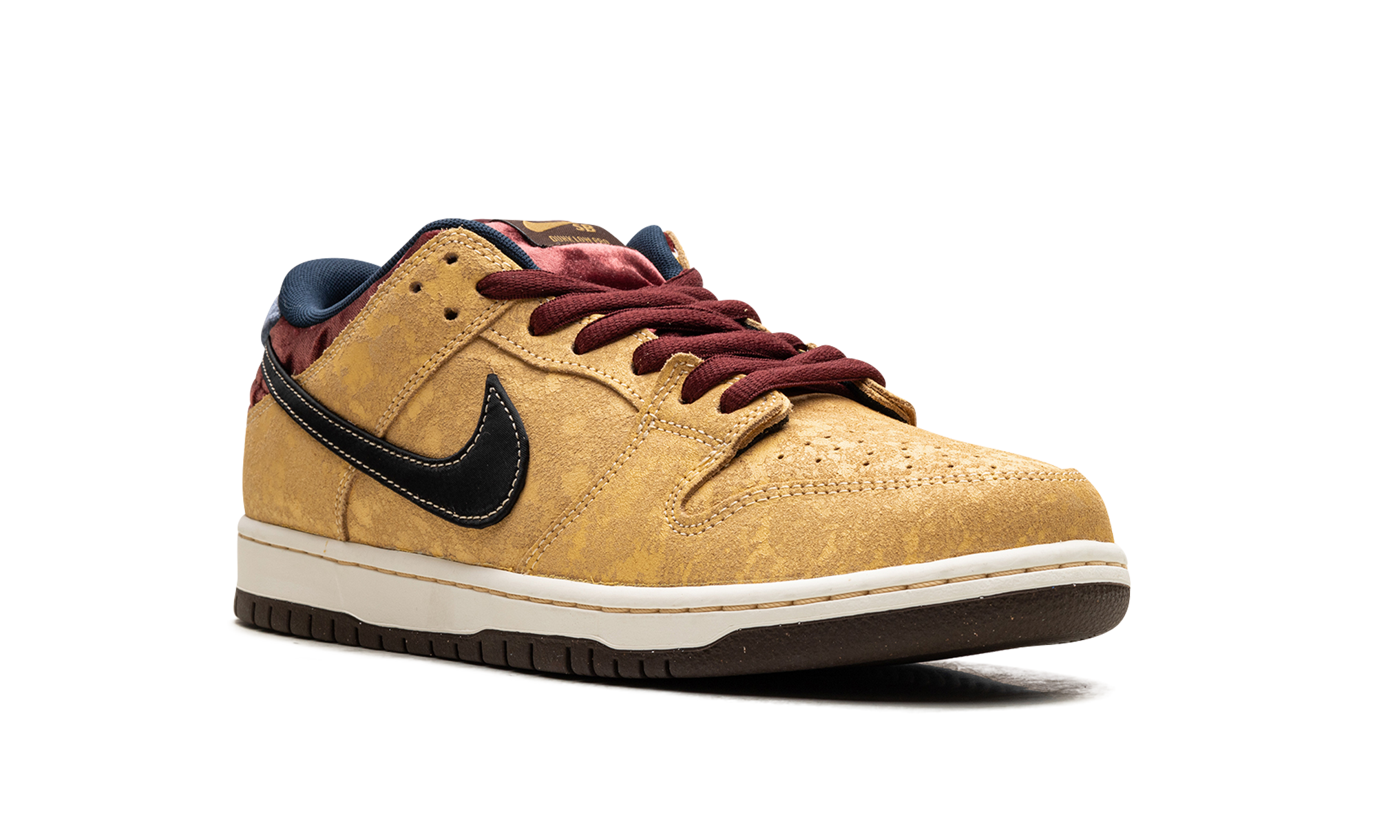 Nike SB Dunk Low "City of Cinema" - Celestial Gold Crackled Leather Paris-Inspired Skate Shoe